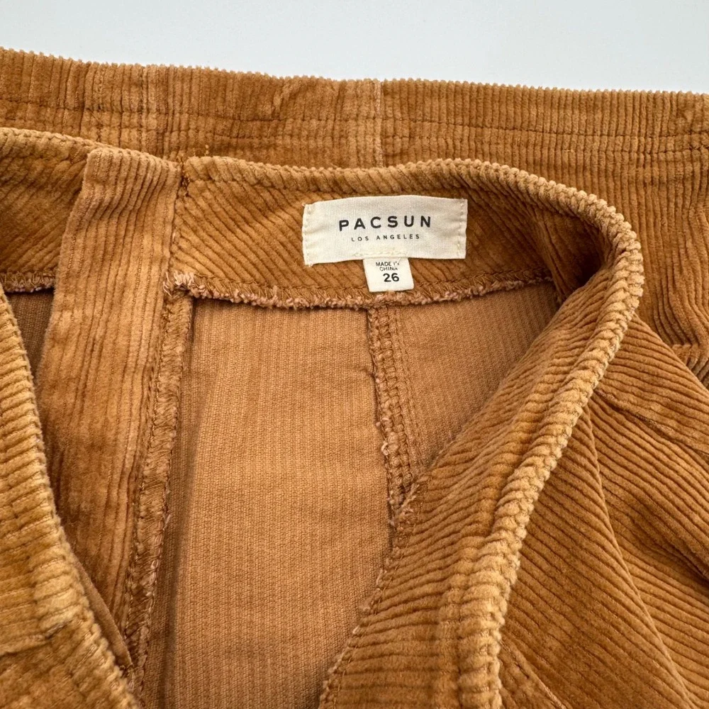 PacSun Brown Corduroy Mini Skirt High‎ Waisted Camel Tan Size 2 Boho Retro
